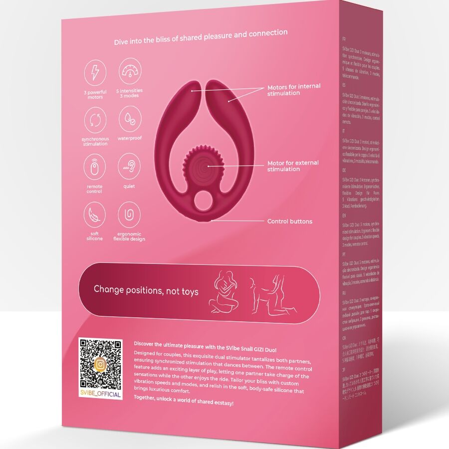 VIBRADOR SNAIL - ESTIMULADOR PARA PAREJAS GIZI DUO CON CONTROL REMOTO BURDEOS