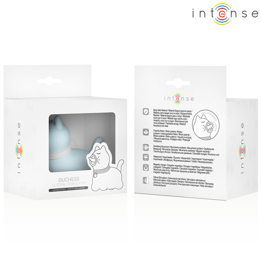 INTENSE - ESTIMULADOR DUCHESS CON LENGUA GIRATORIA 360º AZUL