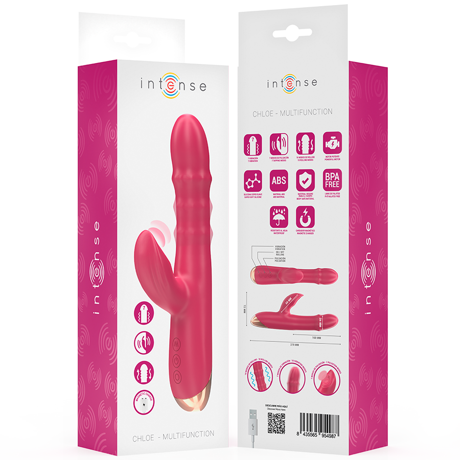 INTENSE - VIBREUR MULTIFONCTIONS CHLOE 3 EN 1 ROUGE