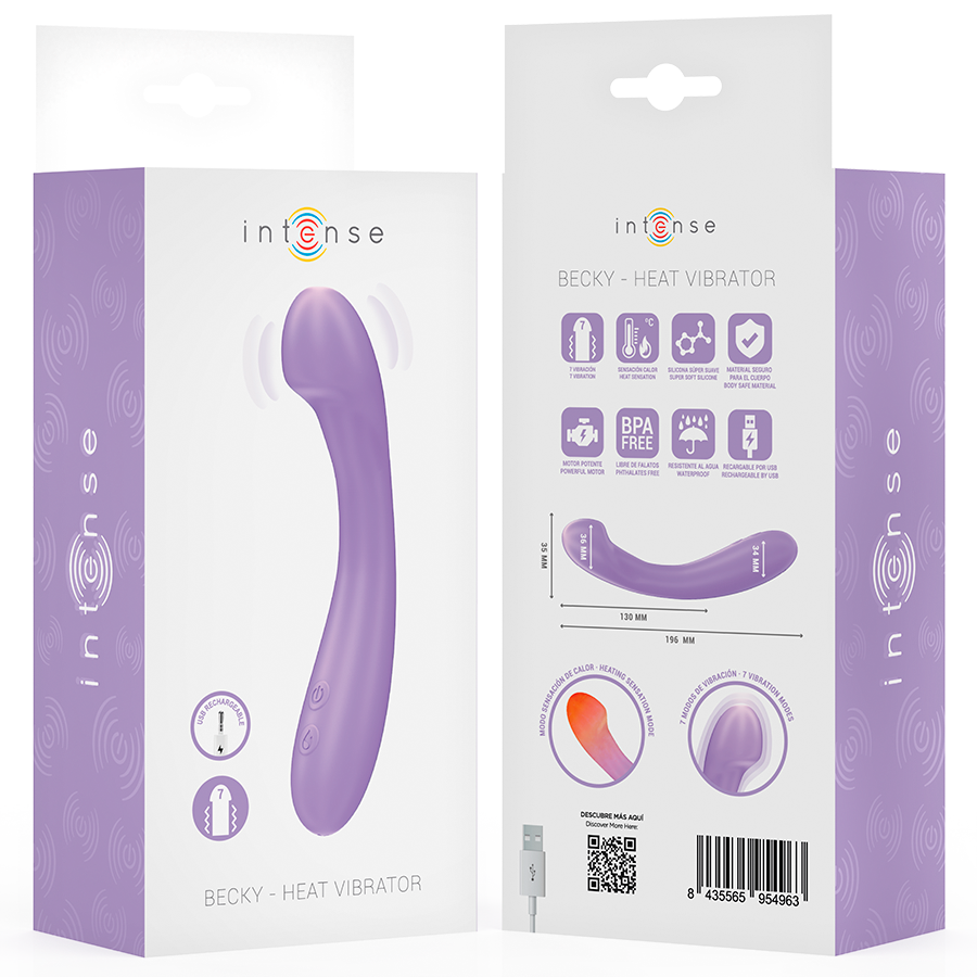 INTENSE - VIBREUR BECKY 19 CM CHAUFFANT 7 VIBRATIONS VIOLET