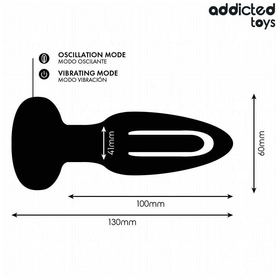 ADDICTED TOYS - ANAL PLUG WITH VIBRATING TONGUE AND REMOTE CONTROL