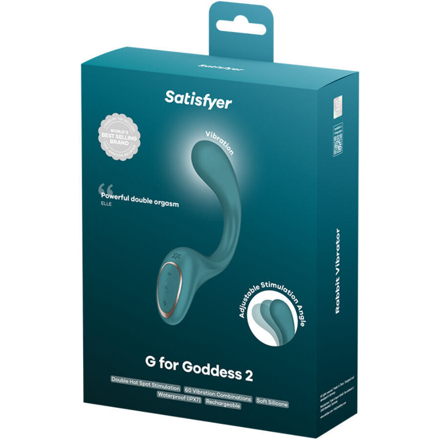 SATISFYER - G FOR GODDESS 2 VIBRADOR TIPO CONEJO VERDE BOTELLA
