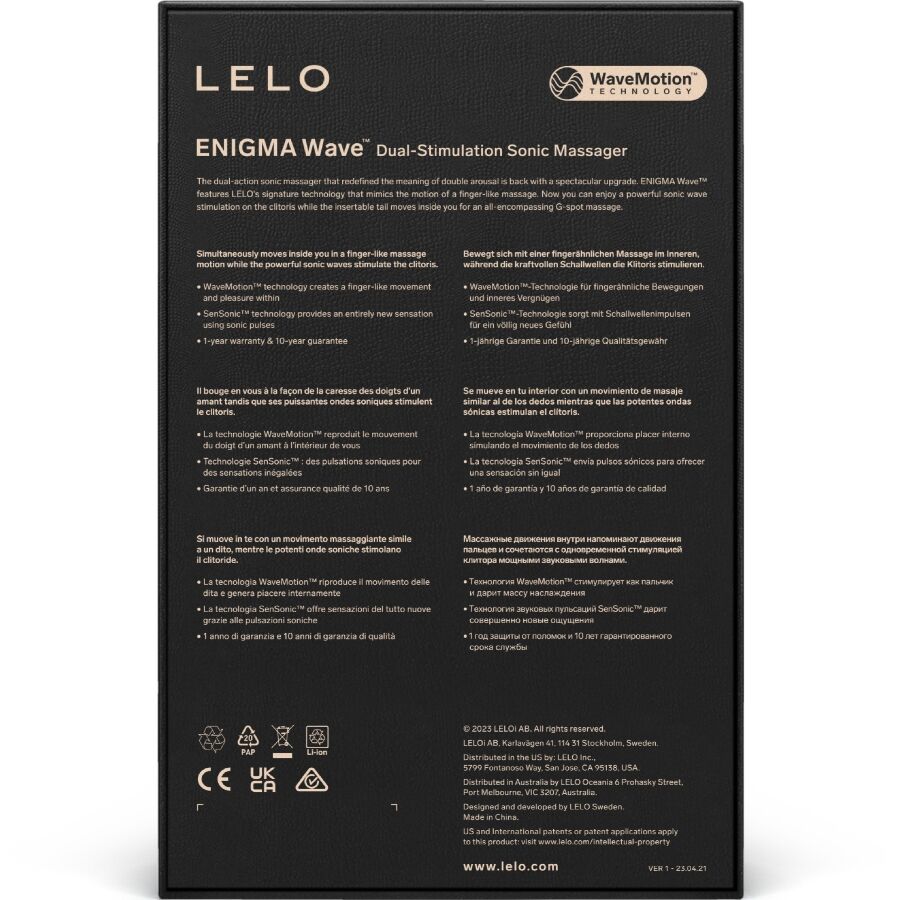 LELO - MASSEUR TRIPLE VIBRATION ENIGMA WAVE NOIR