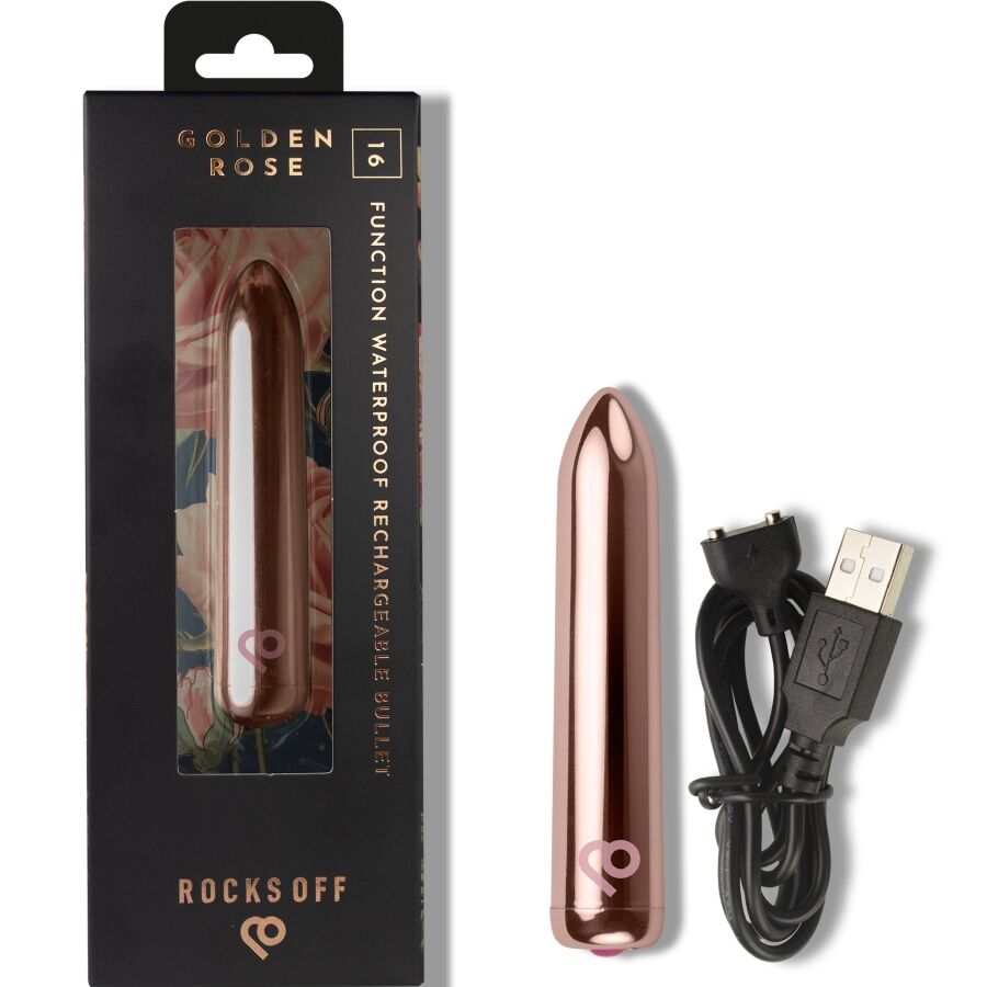 ROCKS-OFF - VIBROMASSEUR-BALLE RECHARGEABLE OR ROSE