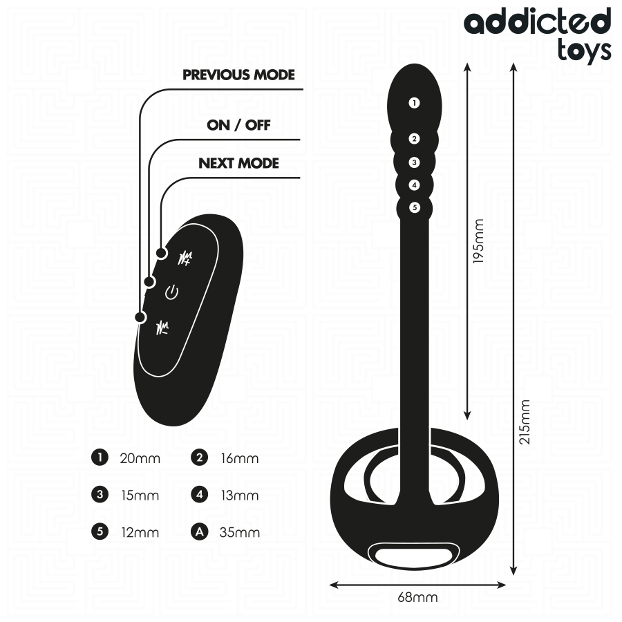 ADDICTED TOYS - P-SPOT VIBRATING COCK RING REMOTE CONTROL