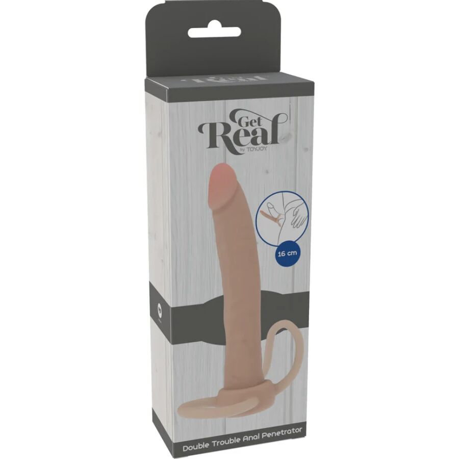 GET REAL - DOUBLE TROUBLE PÉNÉTRATEUR ANAL EN SILICONE 16 CM