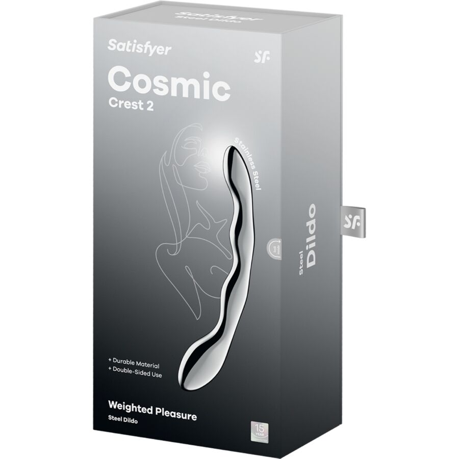 SATISFYER - COSMIC CREST 2 DILDO DE DOBLE EXTREMO DE ACERO INOXIDABLE