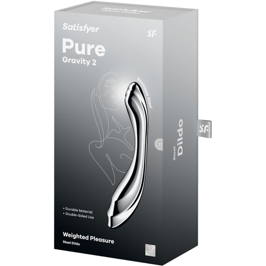 SATISFYER - PURE GRAVITY 2 GODE DOUBLE EMBOUT ACIER INOXYDABLE