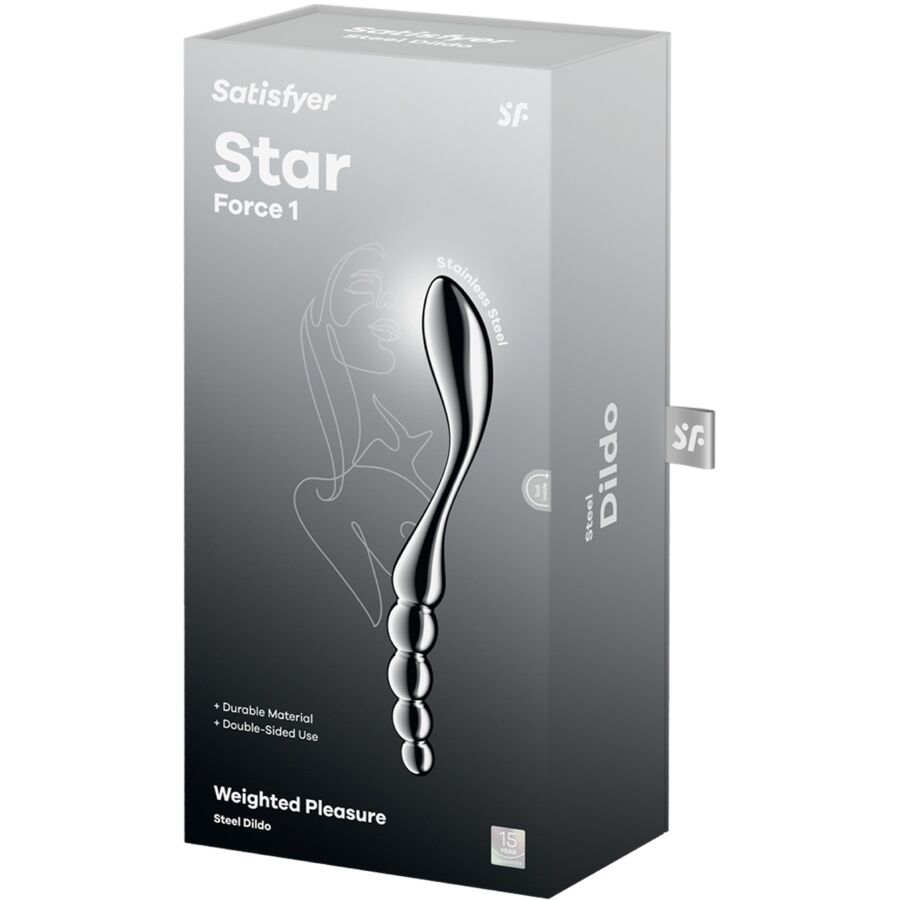 SATISFYER - STAR FORCE 1 GODE DOUBLE-FACE EN ACIER INOXYDABLE