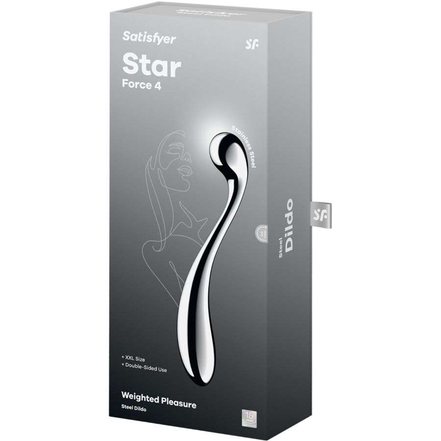SATISFYER - GODEMICHET DOUBLE FACE EN ACIER INOXYDABLE STAR FORCE 4