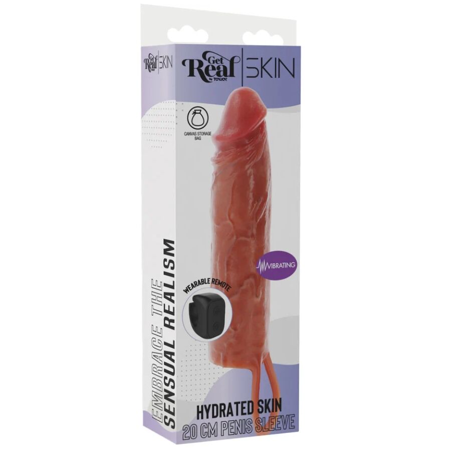 OBTENEZ UNE PEAU HYDRATÉE - ANNEAU VIBRANT EN SILICONE POUR PÉNIS, CARAMEL 20 CM