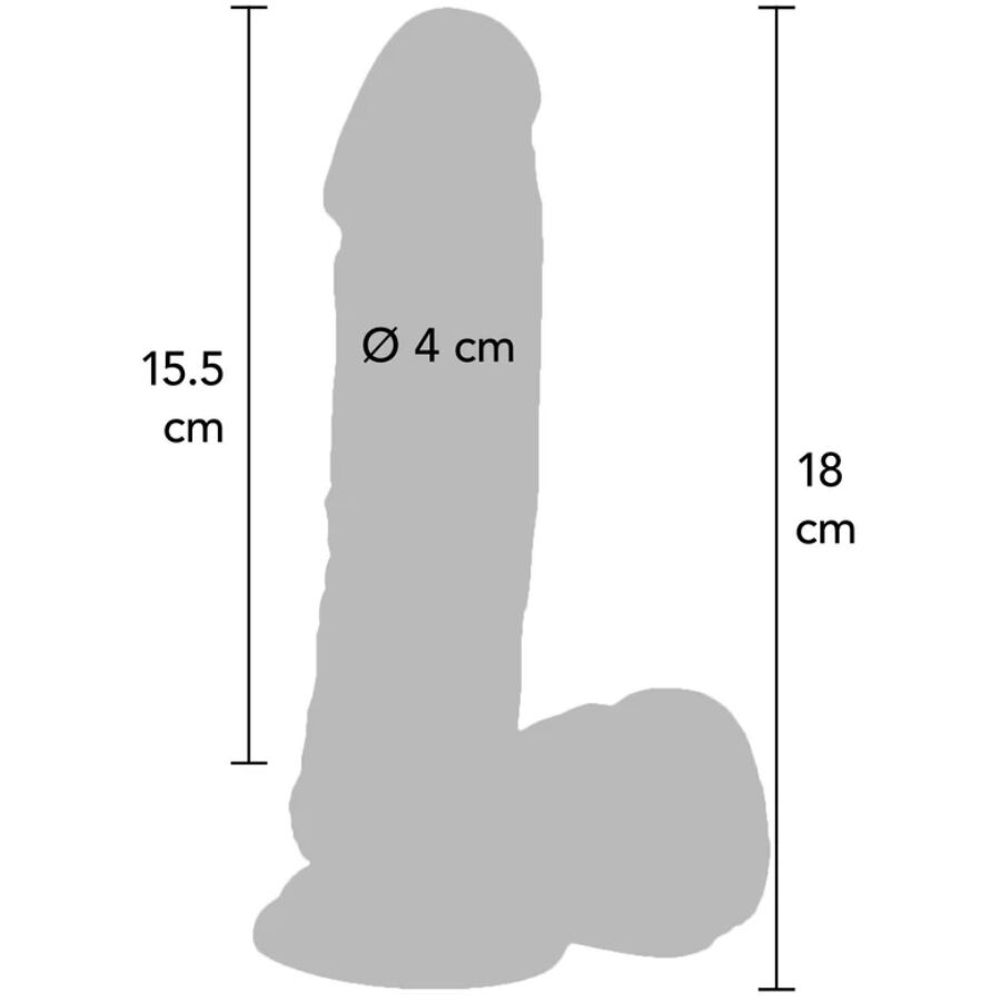 GET REAL - DILDO VIBRADOR DE 18 CM CON TESTÍCULOS, EFECTO PIEL