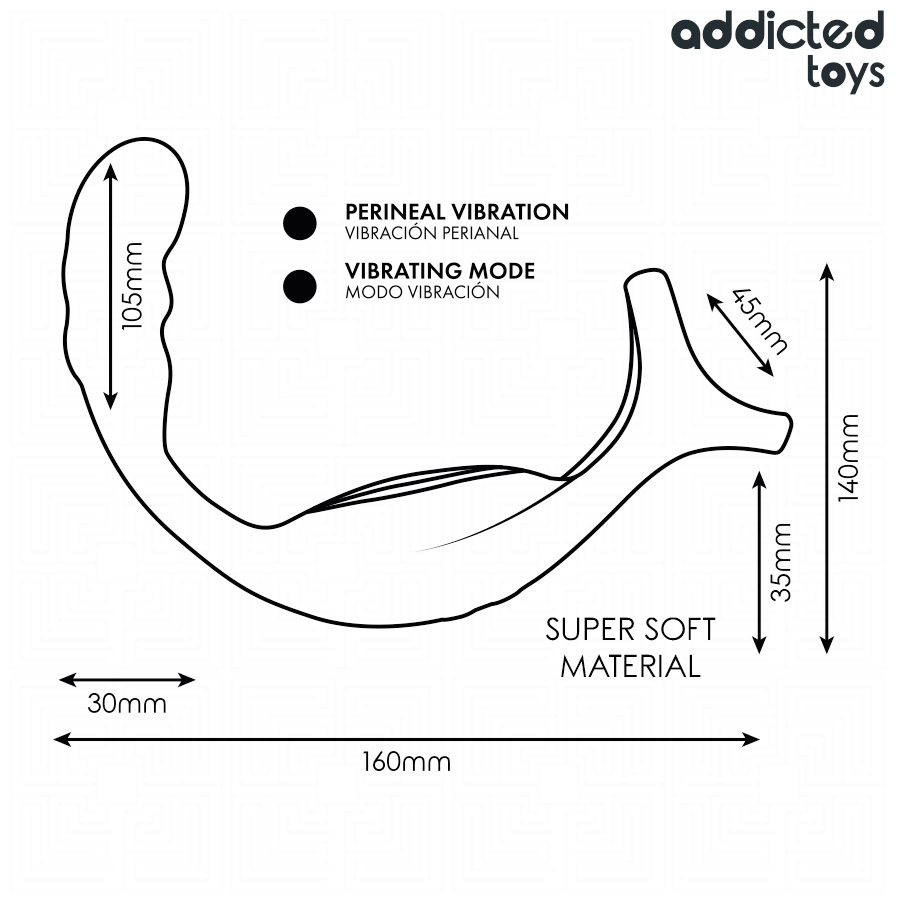 ADDICTED TOYS - ANILLO PARA EL PENE CON ESTIMULADOR PROSTÁTICO DUAL Y CONTROL REMOTO