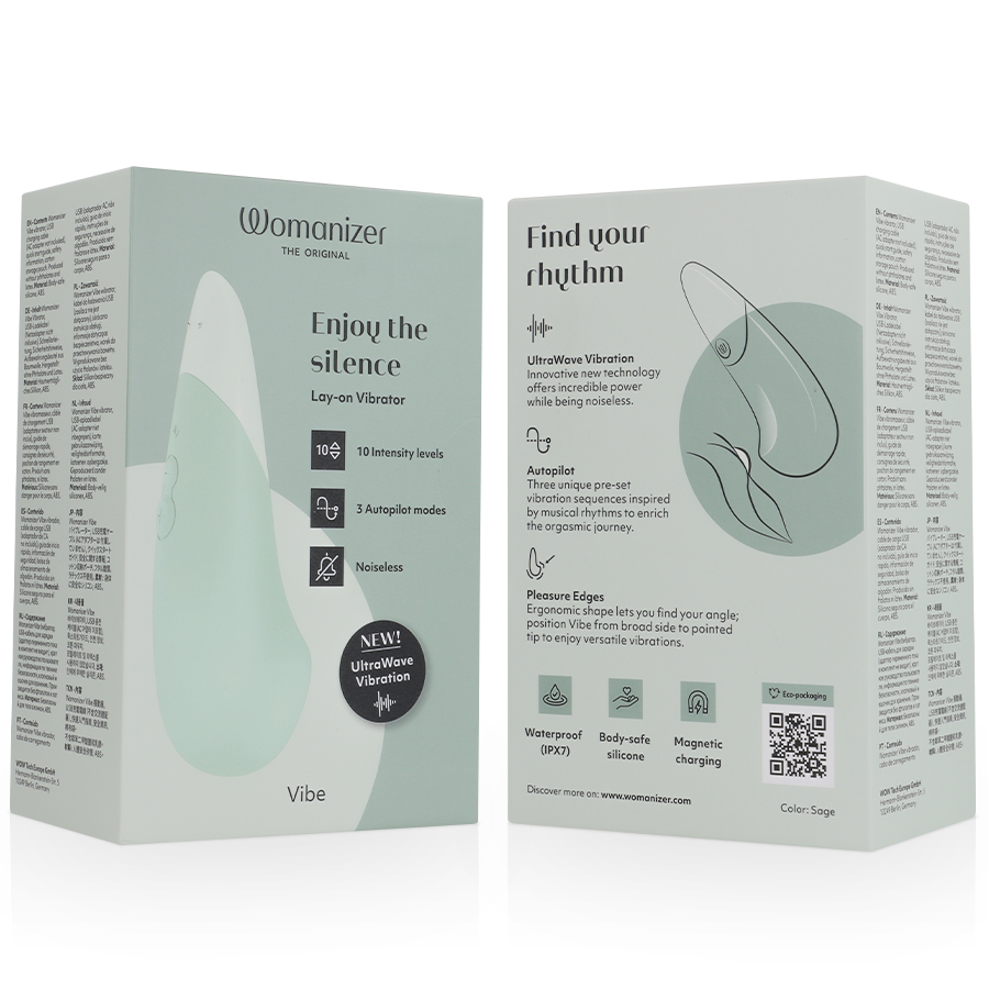 WOMANIZER - VIBE LAY-ON SILENT VIBRATOR SAGE