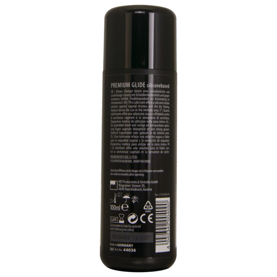 HOT - LUBRICANTE PREMIUM A BASE DE SILICONA SILICONE GLIDE 100 ML