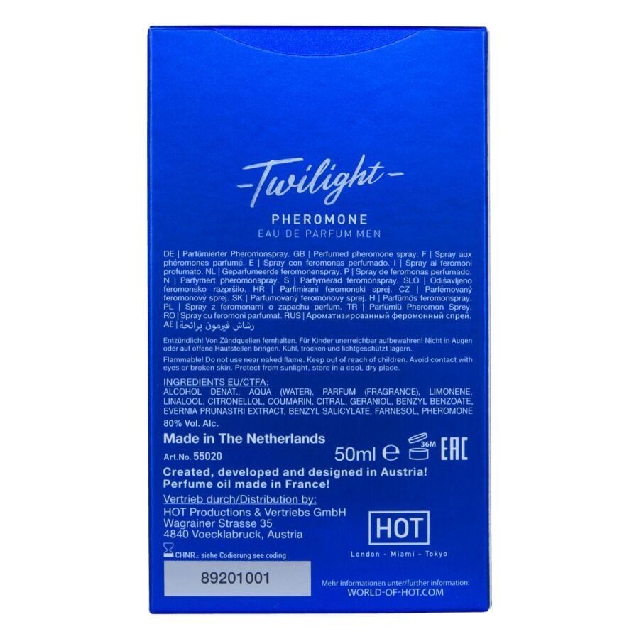 HOT - PERFUME DE FEROMONAS TWILIGHT PARA HOMBRE 50 ML