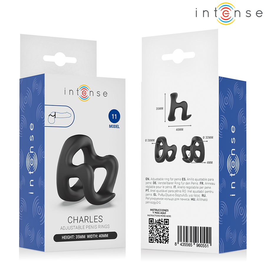 INTENSE - ANILLO PENEANO AJUSTABLE CHARLES MODELO 11
