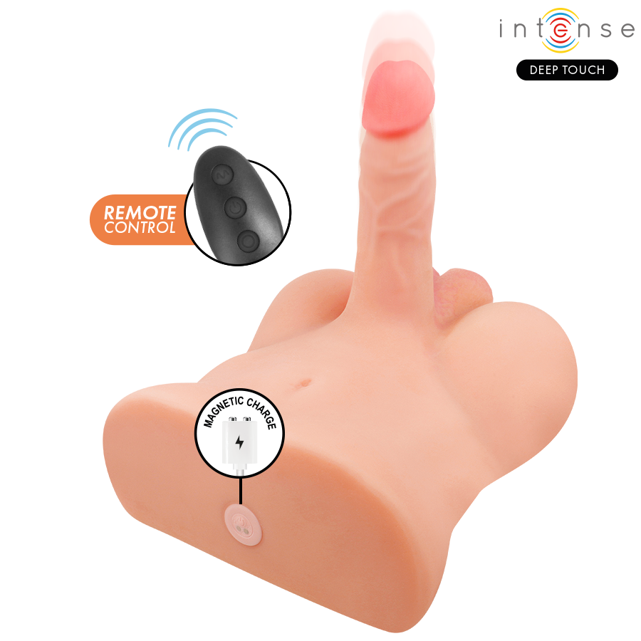 INTENSE DEEP TOUCH - DAMIEN TORSO WITH REALISTIC DILDO WITH PUSHING AND VIBRATION REMOTE CONTROL 3.5 KG