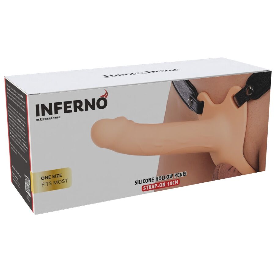 DÉSIR CACHÉ - GAINE DE PÉNIS INFERNO STRAP-ON SILICONE 18 CM