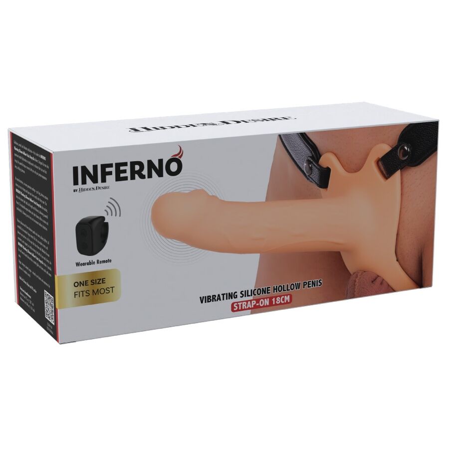 DESEO OCULTO - FUNDA VIBRADORA PARA PENE INFERNO STRAP-ON 18 CM