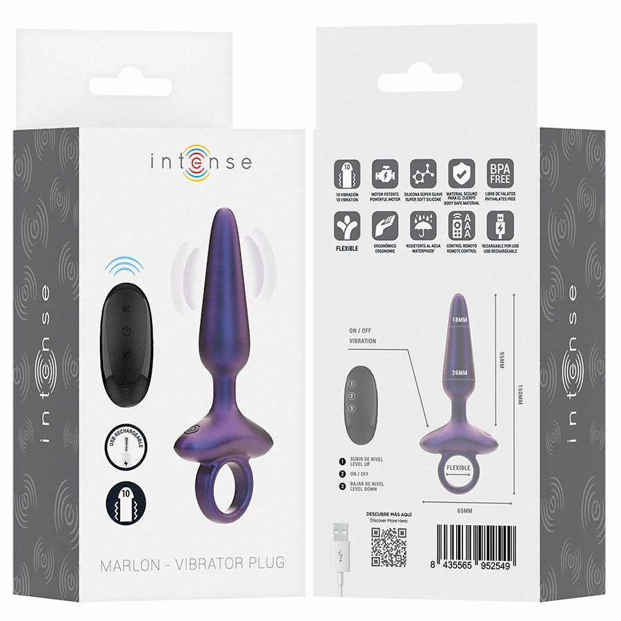 INTENSE - ANAL PLUG VIBRADOR MODELO 4 MARLON CON CONTROL REMOTO