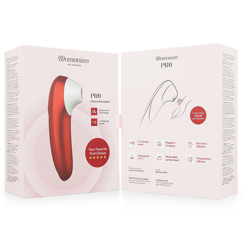 WOMANIZER - ESTIMULADOR CLITORIDIANO PRO VIBRANT BURDEOS
