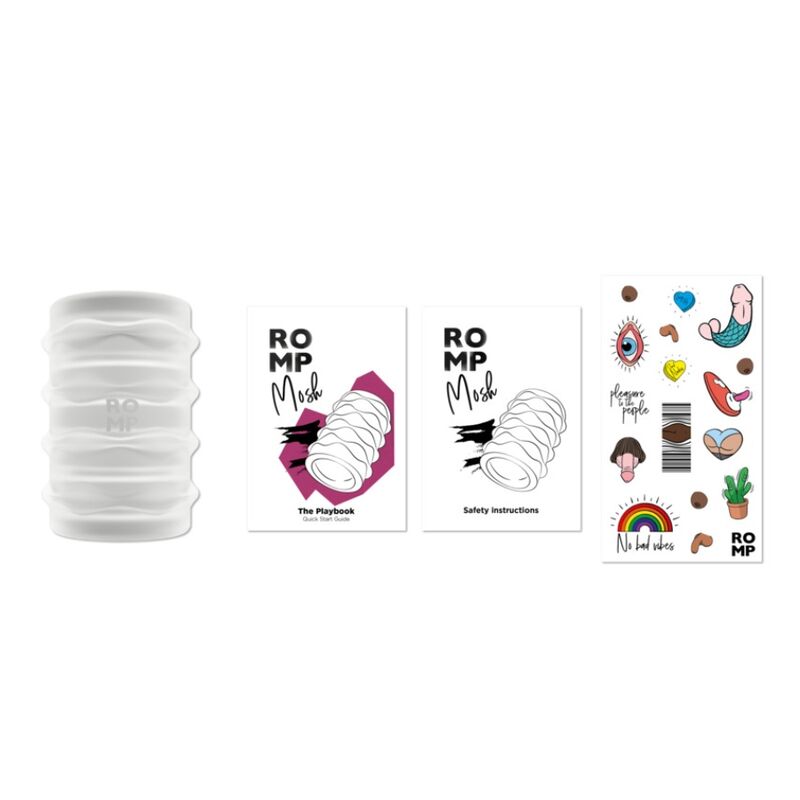 ROMP - MASTURBADOR MASCULINO TRANSPARENTE MOSH CON FUNDA REVERSIBLE DE 6 CM
