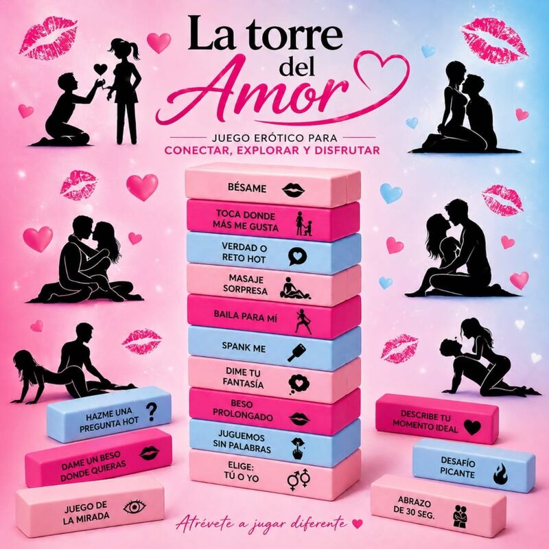 SPICY DEVIL - JUEGO TORRE DEL AMOR - CAJA DE 48 BLOQUES (VERSIÓN EN ESPAÑOL)