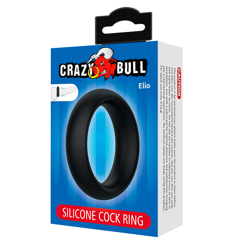 CRAZY BULL - ANNEAU DE PÉNIS EN SILICONE ELIO NOIR