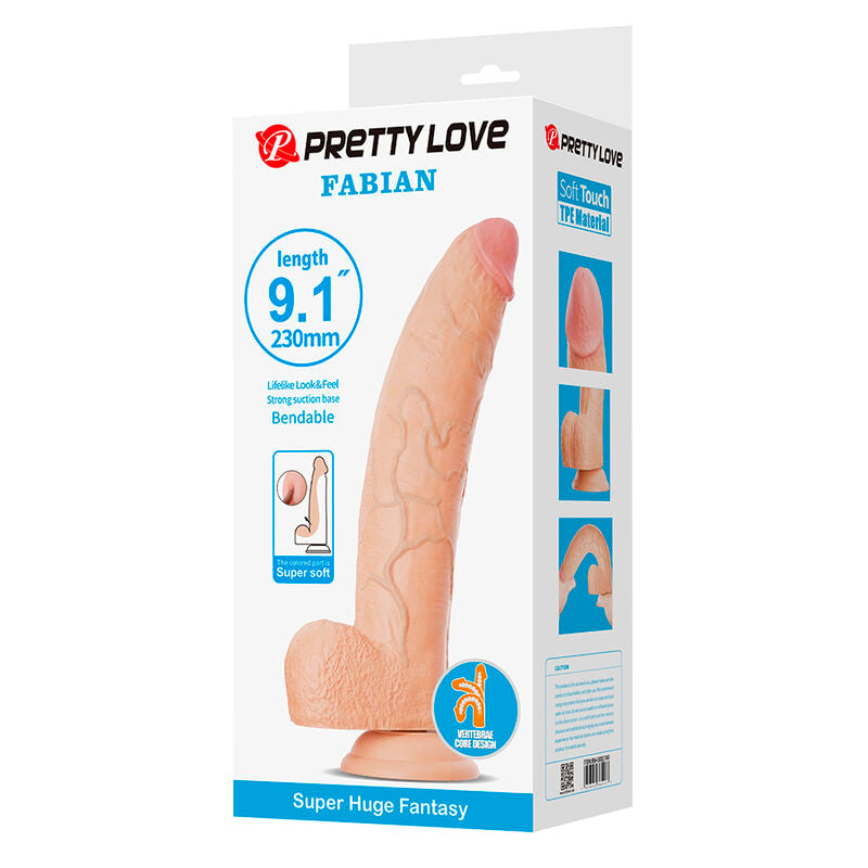 PRETTY LOVE - DILDO FLEXIBLE FABIAN AVEC VENTOUSE CHAIR