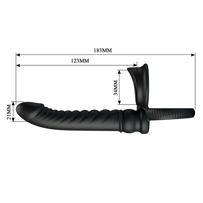 PRETTY LOVE - VIBRADOR ANAL MERRITT CON ANILLO Y VIBRACIÓN NEGRO