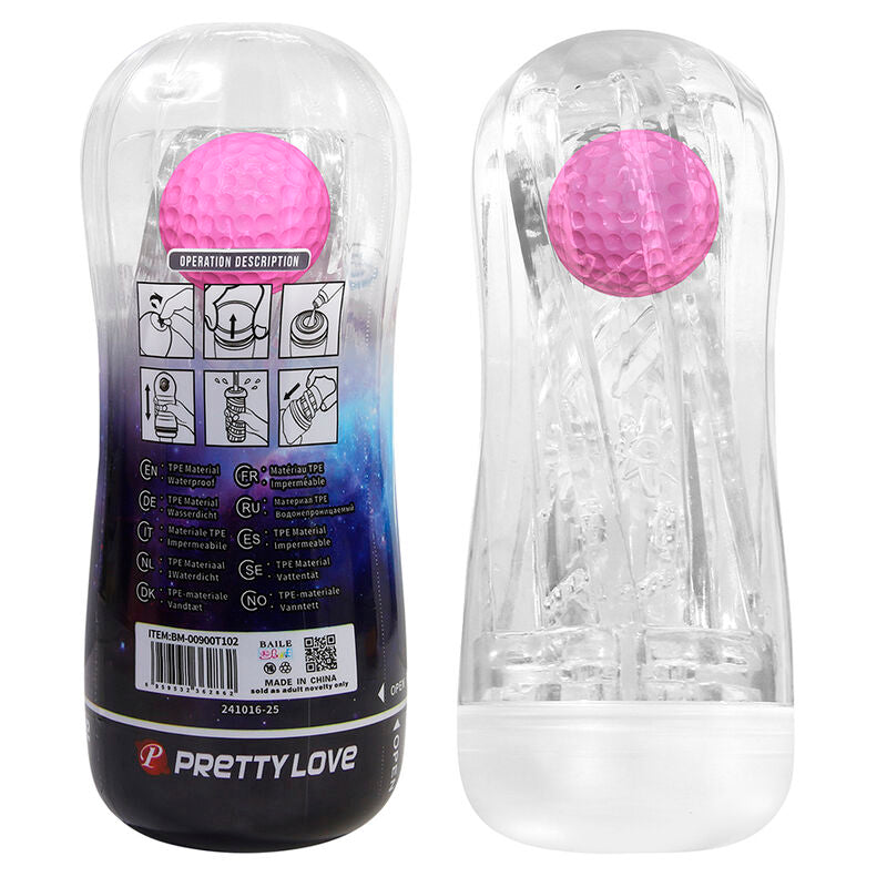 PRETTY LOVE - GODET DE MASTURBATION TEXTURÉ À 360° TRANSPARENT