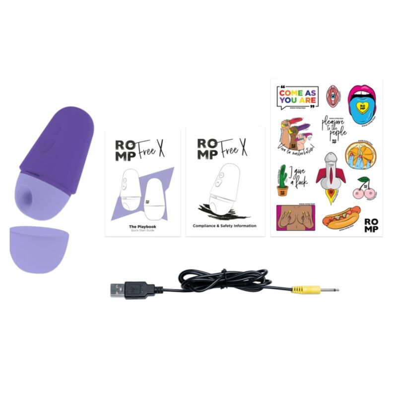 ROMP - STIMULATEUR CLITORIDIEN X GRATUIT AVEC COUVERCLE 10 NIVEAUX RECHARGEABLE VIOLET
