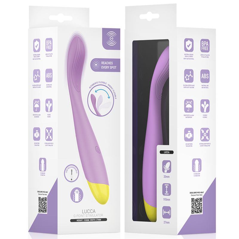 INTENSE - ESTIMULADOR DE PUNTO G FLEXIBLE RECARGABLE POR USB LUCCA