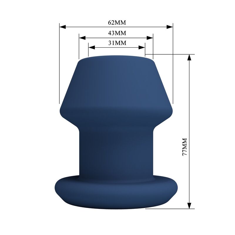 MR PLAY - JACK BLUE SILICONE HOLLOW ANAL PLUG SIZE S