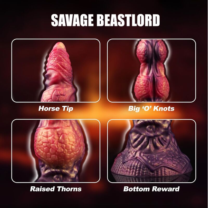 POWER MONSTERS - SAVAGE BEASTLORD TRICOLOR FANTASY SILICONE DILDO 24 CM Ø 5 CM