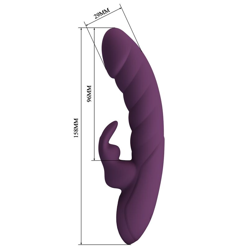 PRETTY LOVE - HARPER RECHARGEABLE RABBIT VIBRATOR 10 FUNCTIONS PURPLE