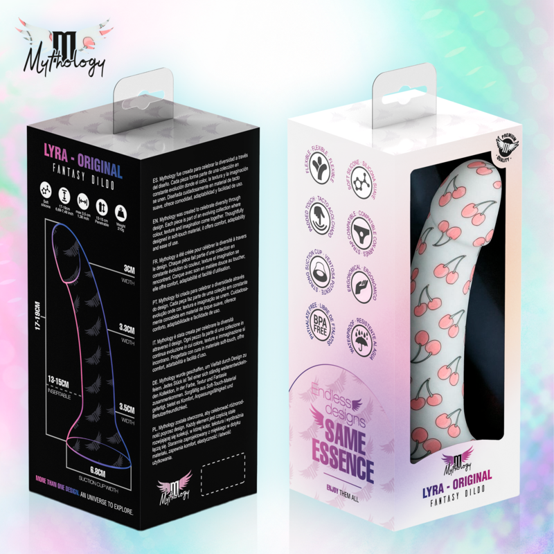 MYTHOLOGY - LYRA 3 SILICONE DILDO 17 CM Ø 3.6 CM CHERRIES