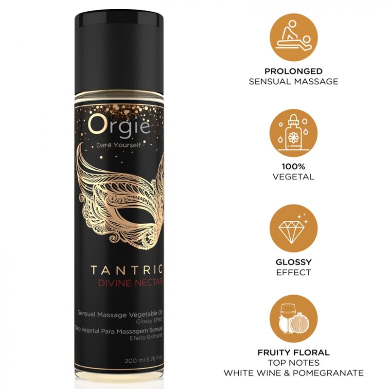 ORGIE - TANTRIC DIVINE NECTAR SENSUAL MASSAGE VEGETAL OIL 200 ML