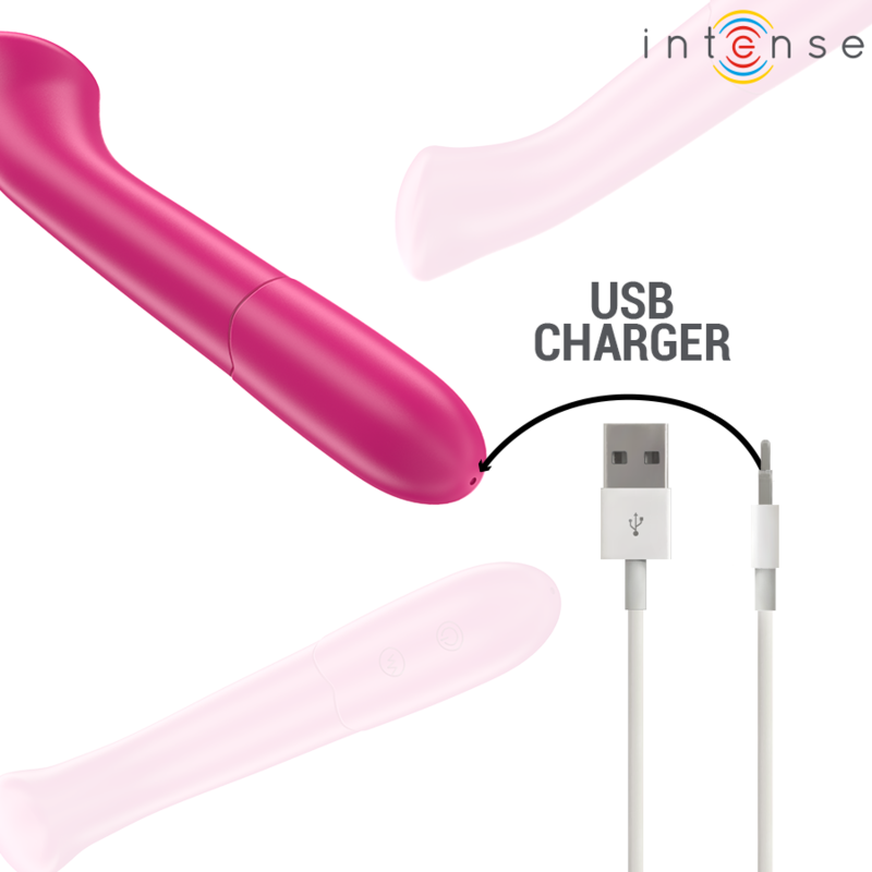 INTENSE - VIBREUR PATY 19 CM FLEXIBLE 10 VIBRATIONS MODÈLE 2 ROSE