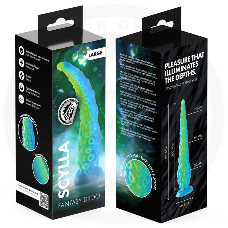 EPIC - SCYLLA FLUORESCENT THIN TENTACLE DILDO LARGE SIZE