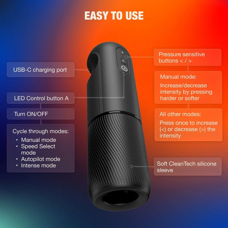 ARCWAVE - ORBIT 360° ROTATING MALE MASTURBATOR WITH APP CONTROL BLACK