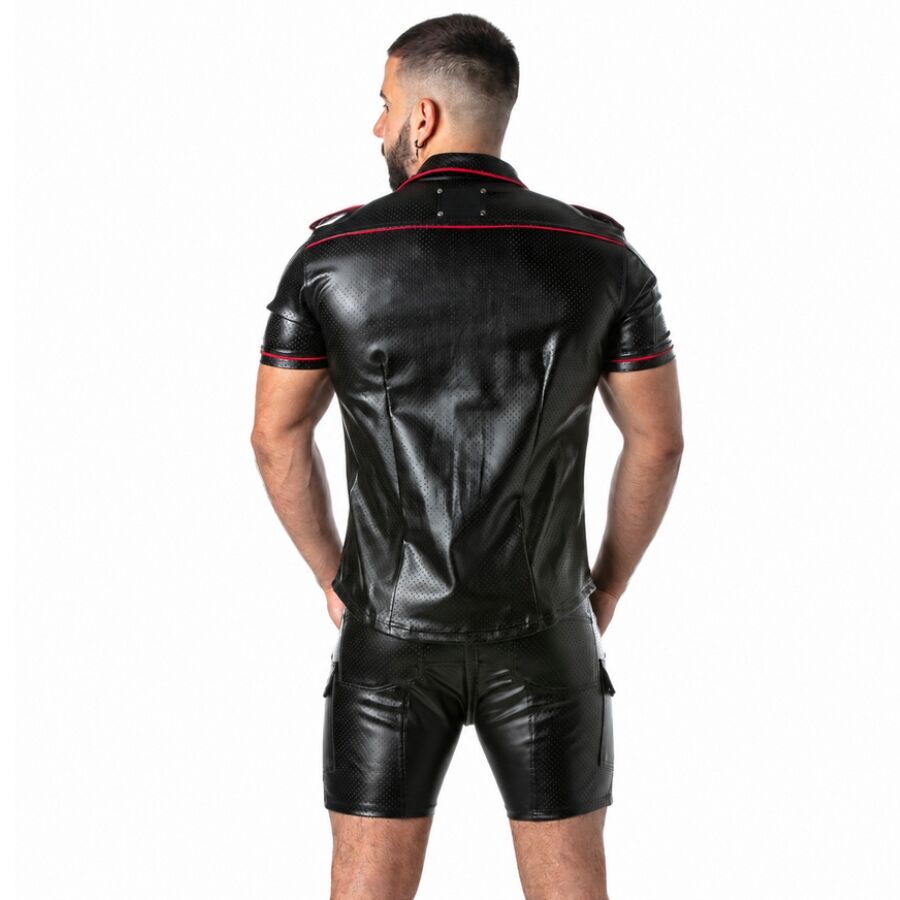 LOCKER GEAR - PUNCH HOLE LEATHERETTE SHIRT