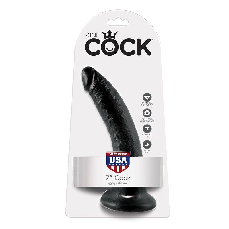 KING COCK - DILDO NEGRO 17,8 CM