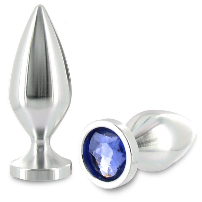 MÉTAL DUR - PLUG ANAL COULEUR ALUMINIUM CRISTAL GRAND 10,16CM