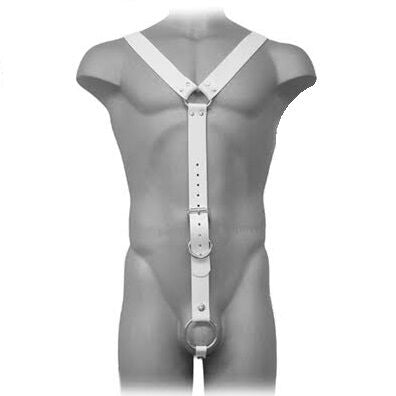HARNAIS CUIR BLANC POUR HOMME