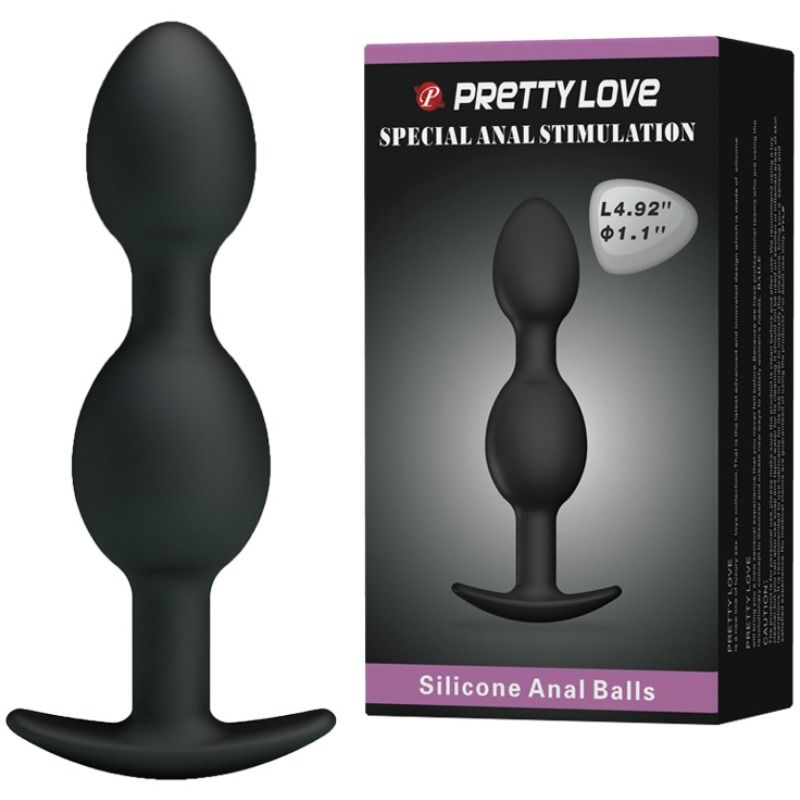 PRETTY LOVE - BOULES ANALES EN SILICONE 12,5 CM NOIR