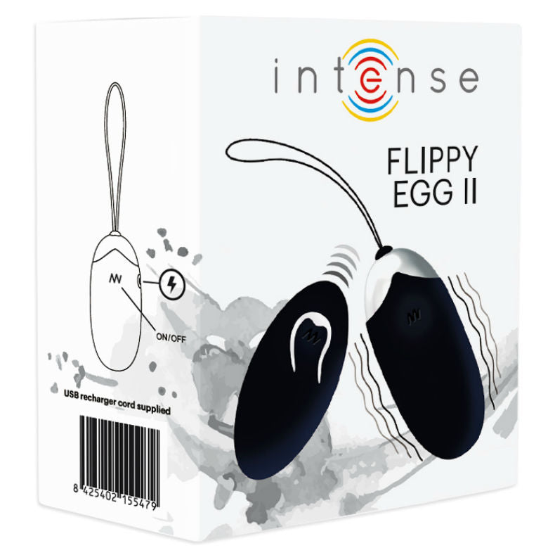 INTENSE - ŒUF VIBRANT AVEC TÉLÉCOMMANDE FLIPPY II NOIR