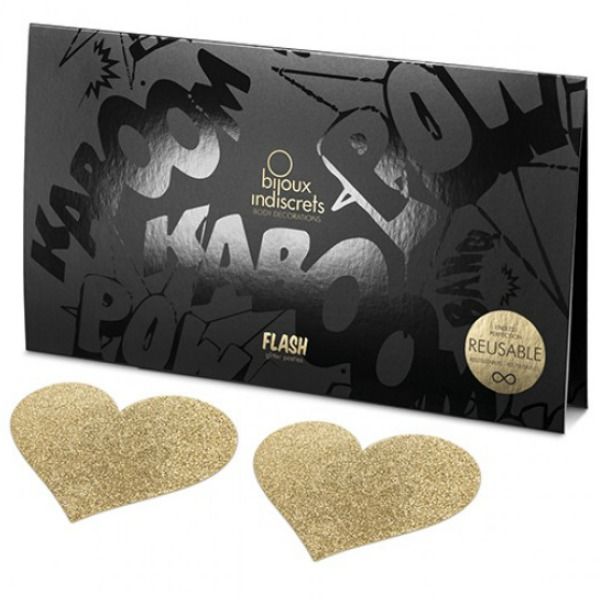 BIJOUX INDISCRETS - CACHE-TÉTONS FLASH GOLDEN HEART