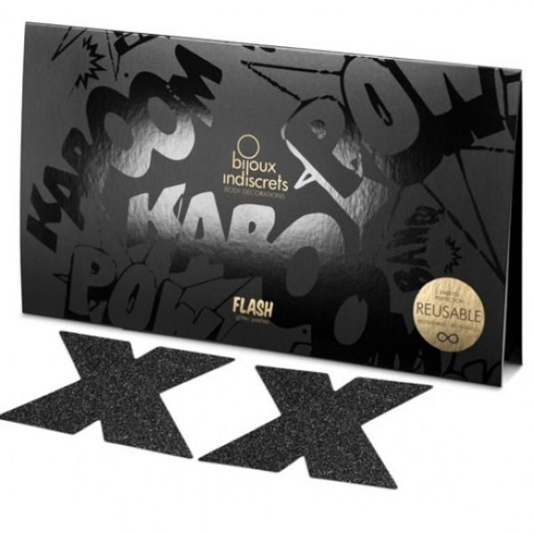BIJOUX INDISCRETS - FLASH CROSS BLACK NIPPLE CAPS